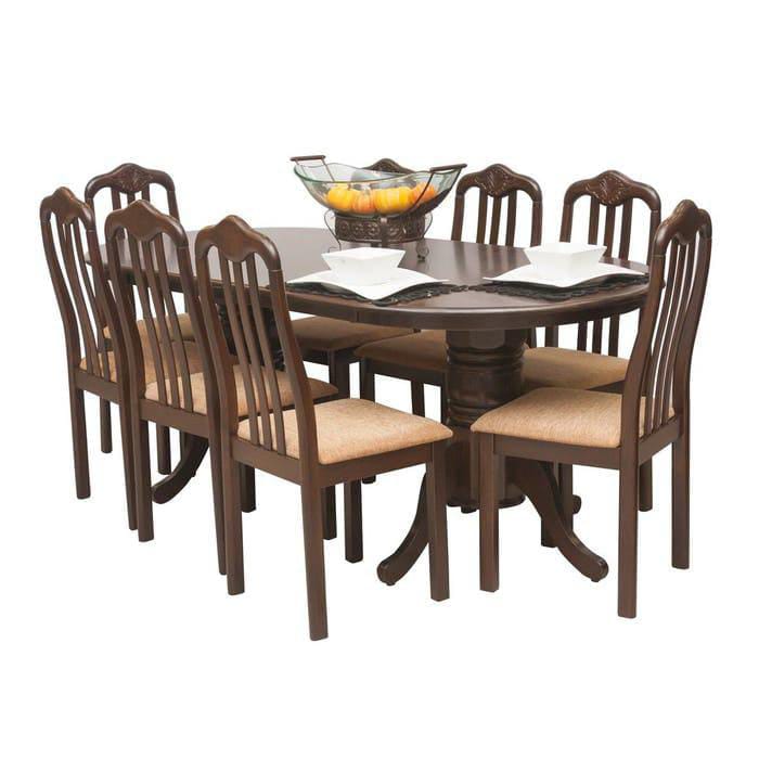 Juego de comedor Commodity Marrón 8 sillas