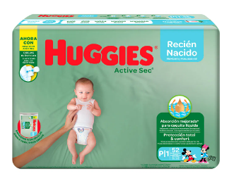 HUGGIES ACTIVE SEC PEQ/1 52UND