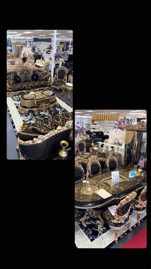 Comedor y Sala Luxor black and Gold