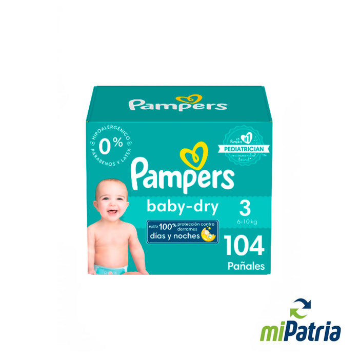 PAMPERS BABY DRY 3 104 UNDS